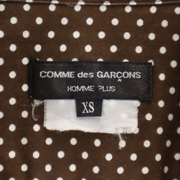 コムデギャルソンオム 2009年 日本製 ドット柄 半袖 シャツ XS 茶×白 COMME des GARCONS HOMME メンズ