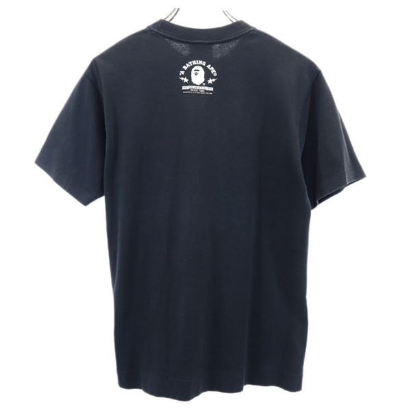 A BATHING APE アベイシングエイプ 日本製 ベイビーマイロ プリント 半袖 クルーネック Tシャツ S 黒系 メンズ