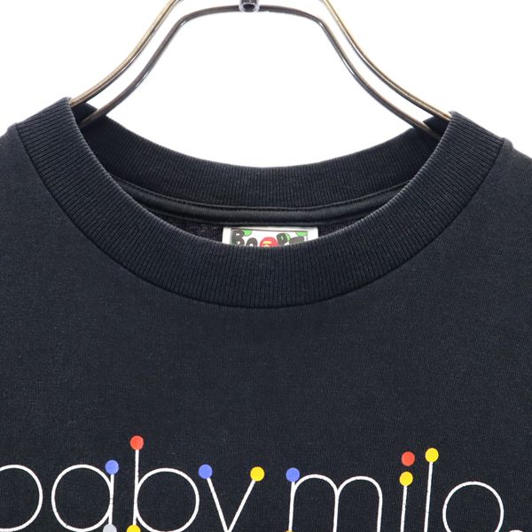 A BATHING APE アベイシングエイプ 日本製 ベイビーマイロ プリント 半袖 クルーネック Tシャツ S 黒系 メンズ
