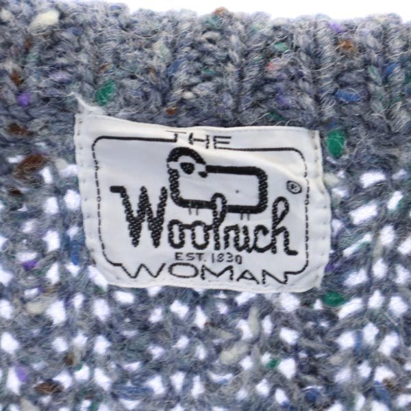 ウールリッチ 70s 白タグ ヴィンテージ 長袖 ニット 青系 WOOLRICH クルーネック セーター メンズ