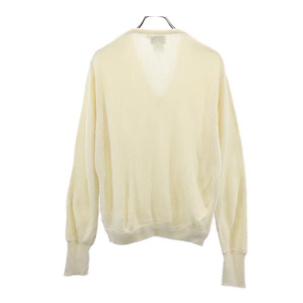 IZOD LACOSTE アイゾットラコステ 80s ヴィンテージ 長袖 Vネック ニット M アイボリー セーター メンズ