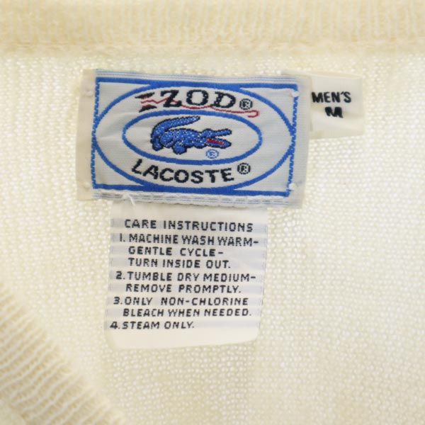 IZOD LACOSTE アイゾットラコステ 80s ヴィンテージ 長袖 Vネック ニット M アイボリー セーター メンズ