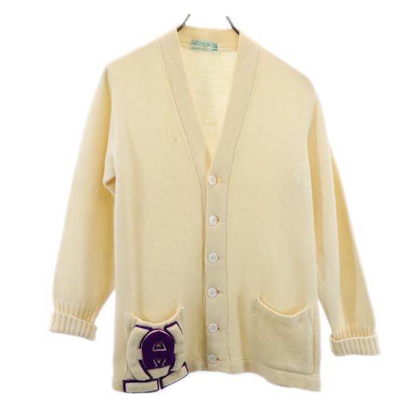 IMPERIAL インペリアル 70s ヴィンテージ ウール 長袖 ニットカーディガン 38 アイボリー セーター メンズ