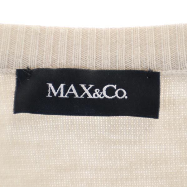 MAX&CO マックスアンドコー ウール 長袖 切替ファー ニット L ベージュ セーター レディース