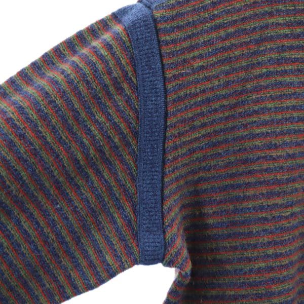 YVES SAINT LAURENT イヴサンローラン 90s オールド ウールブレンド 総柄 長袖 セーター M ネイビー系 ニット メンズ