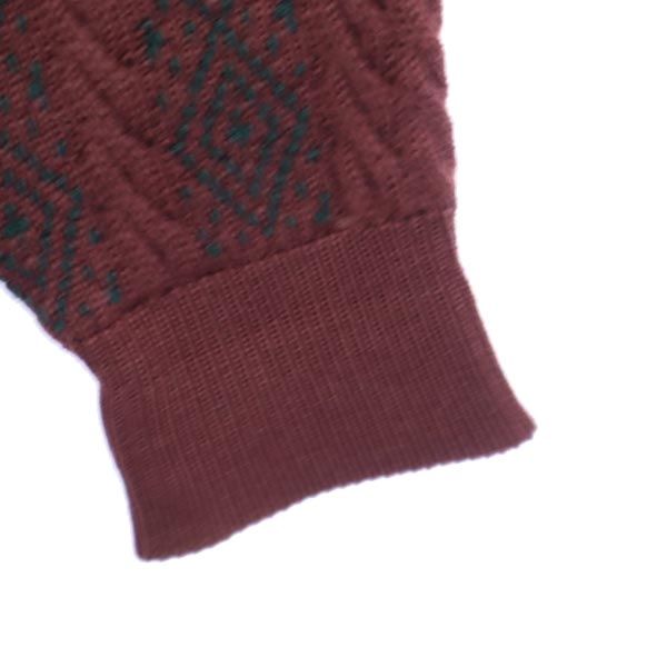 YVES SAINT LAURENT イヴサンローラン 90s ウール 総柄 長袖 Vネック セーター L パープル系 ニット メンズ