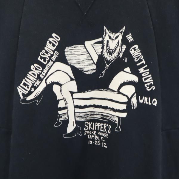 HYSTERICS ヒステリックス 日本製 長袖 ドルマンスリーブ スウェット トレーナー FREE ブラック系 裏起毛 レディース