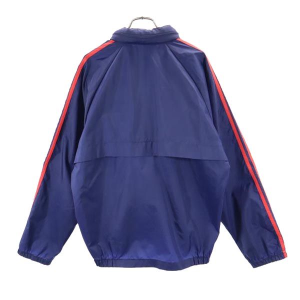 adidas アディダス 80s ヴィンテージ 銀タグ 3ライン ウインドブレーカー M ネイビー スポーツ ジャケット メンズ