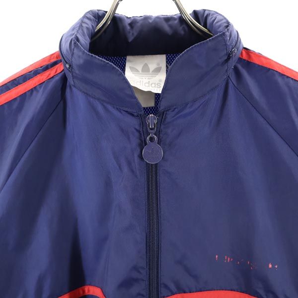 adidas アディダス 80s ヴィンテージ 銀タグ 3ライン ウインドブレーカー M ネイビー スポーツ ジャケット メンズ