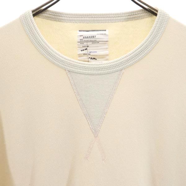 SHAREEF シャリーフ 日本製 長袖 スウェット トレーナー 1 ベージュ系 メンズ