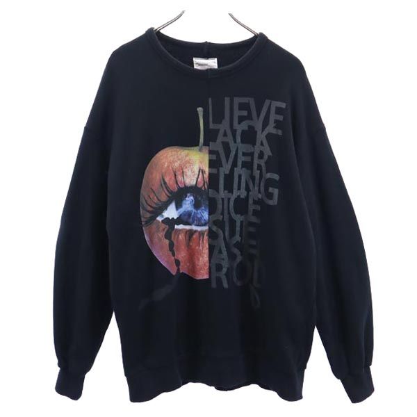 SHAREEF シャリーフ 日本製 長袖 切替 スウェット トレーナー 1 ブラック系 メンズ