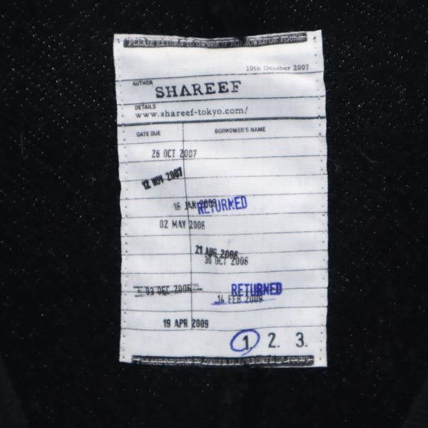 SHAREEF シャリーフ 日本製 長袖 切替 スウェット トレーナー 1 ブラック系 メンズ