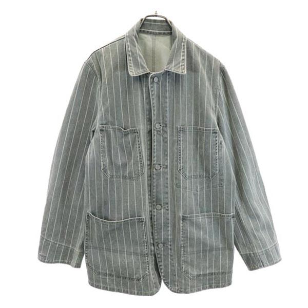 OZONE ROCKS オゾンロックス 日本製 ストライプ デニムジャケット L グレー系 メンズ