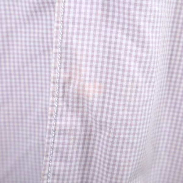 ガンリュウ 2014年 日本製 チェック柄 切替 長袖 ドッキング シャツ S グレー系 GANRYU 胸ポケット メンズ