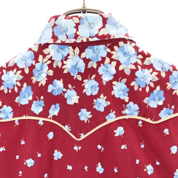 Panhandle Slim パンハンドルスリム 70s USA製 ヴィンテージ 花柄 長袖 ウエスタンシャツ 赤系 スマイルポケット メンズ