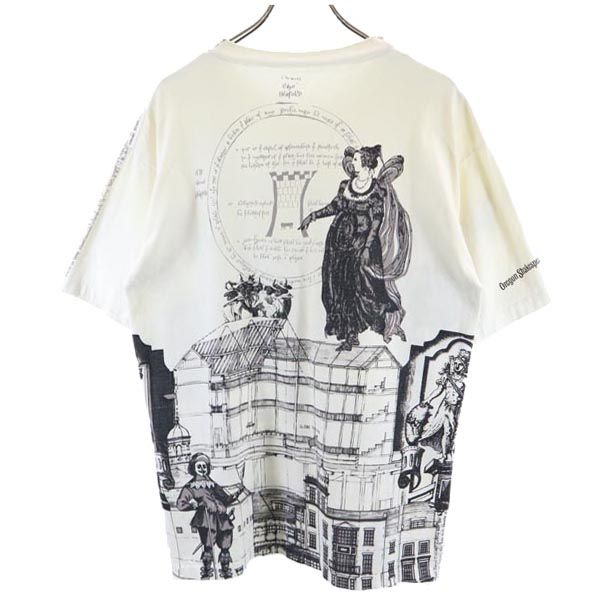 VINTAGE ヴィンテージ 90s オールド シェイクスピア プリント 半袖 Tシャツ アイボリー アートT メンズ
