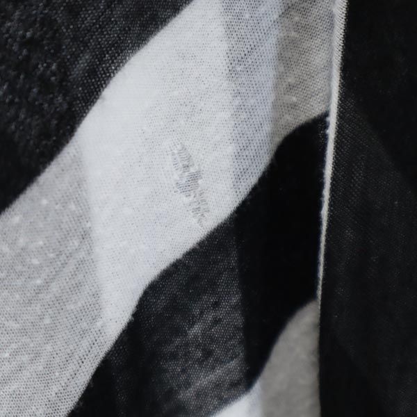 Y's ワイズ 日本製 ストライプ 長袖 カットソー 白×黒 カットオフ レディース