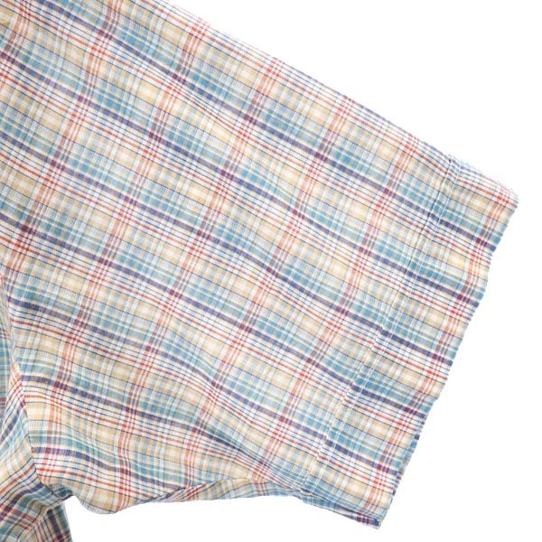 sportswear スポーツウェア 70s ヴィンテージ チェック柄 半袖 シャツ L メンズ