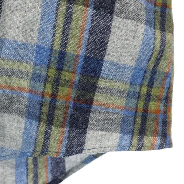 COUNTRY TOUCH 70s ヴィンテージ ウールブレンド チェック柄 長袖 シャツ L 青系 メンズ