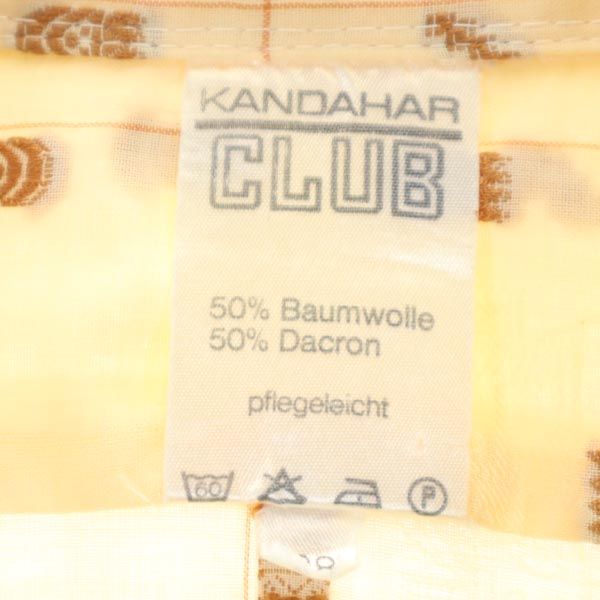KANDAHAR CLUB 70s ヴィンテージ ユーロ 総柄 刺繍 長袖 シャツ 38 ベージュ系 メンズ