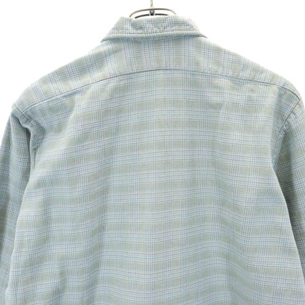 Ackermann 50s 60s グランパ ヴィンテージ チェック柄 長袖 ハーフボタン シャツ 38 青系 メンズ