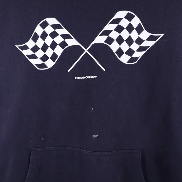 ANTI SOCIAL SOCIAL CLUB アンチソーシャルソーシャルクラブ USA製 ロゴプリント 長袖 スウェットパーカー S ネイビー 裏起毛 メンズ