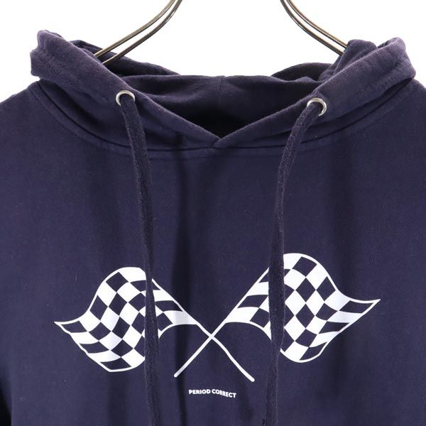 ANTI SOCIAL SOCIAL CLUB アンチソーシャルソーシャルクラブ USA製 ロゴプリント 長袖 スウェットパーカー S ネイビー 裏起毛 メンズ