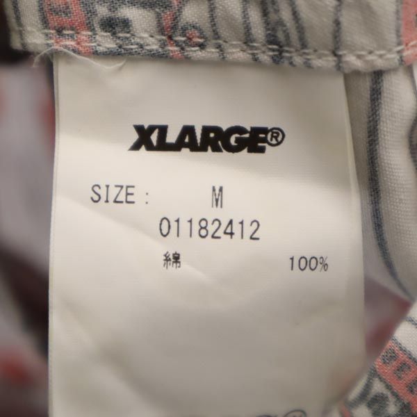 エクストララージ 総柄 半袖 オープンカラーシャツ M グレー系 XLARGE 開襟 メンズ