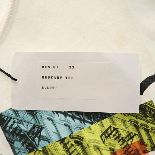 RESCARP リスカープ 23ss リメイク 半袖 Tシャツ ホワイト×ベージュ メンズ