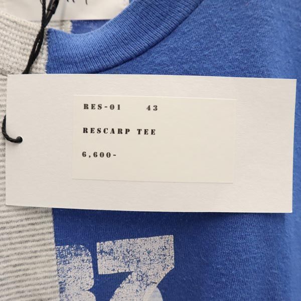 RESCARP リスカープ 23ss リメイク 半袖 Tシャツ 青×白×グレー メンズ