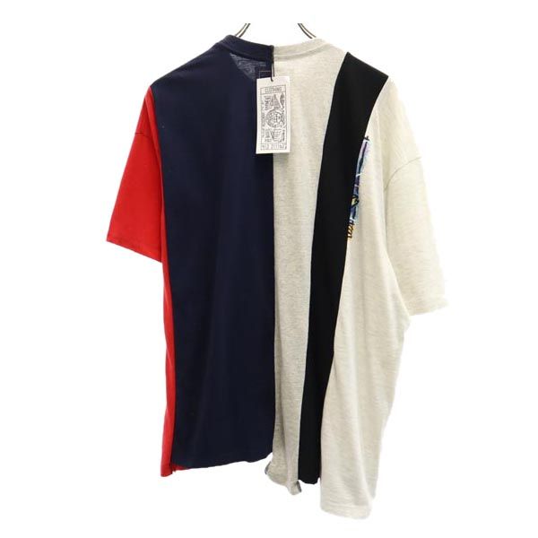 RESCARP リスカープ 23ss リメイク 半袖 Tシャツ 紺×赤×グレー メンズ