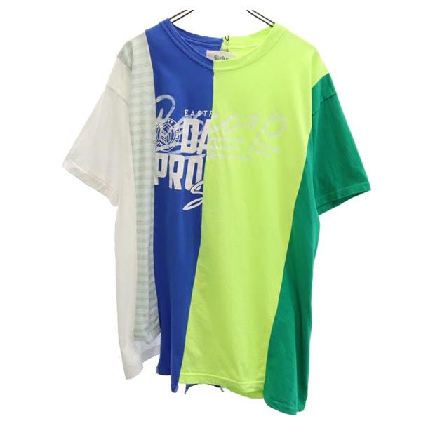 RESCARP リスカープ 23ss リメイク 半袖 Tシャツ 黄×緑×白 メンズ