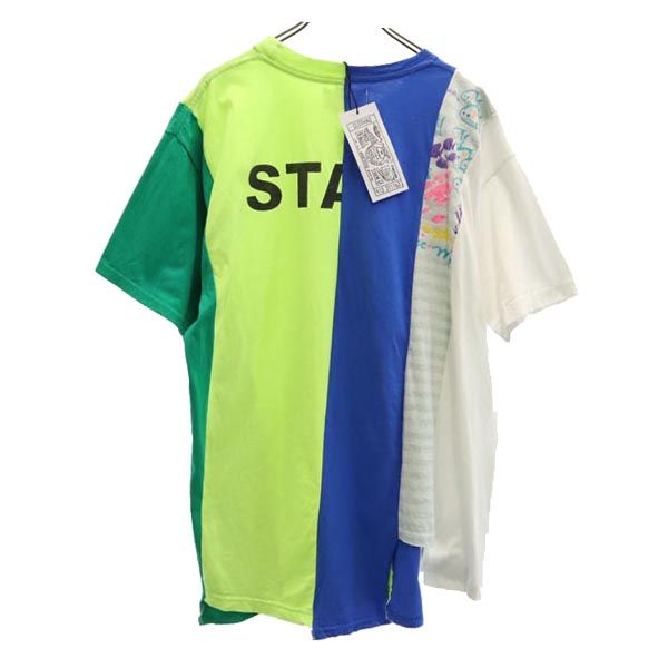 RESCARP リスカープ 23ss リメイク 半袖 Tシャツ 黄×緑×白 メンズ