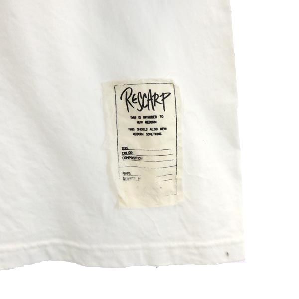 RESCARP リスカープ 23ss リメイク プリント 半袖 Tシャツ 白 メンズ
