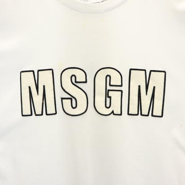 MSGM エムエスジーエム イタリア製 プリント 半袖 Tシャツ XS 白 メンズ