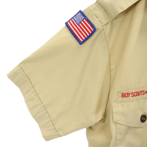 ヴィンテージ USA製 半袖 ボーイスカウトシャツ ベージュ ミリタリー メンズ