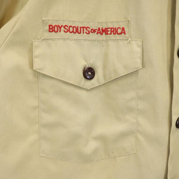 ヴィンテージ USA製 半袖 ボーイスカウトシャツ ベージュ ミリタリー メンズ