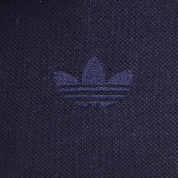 adidas アディダス 80s ヴィンテージ 西ドイツ製 トレフォイルロゴ刺繍 半袖 ポロシャツ 50 ネイビー 鹿の子 メンズ