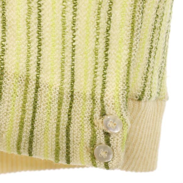 ペンドルトン 60s ヴィンテージ ウール ストライプ柄 長袖 Vネック ニット カーディガン M グリーン系 PENDLETON メンズ