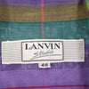 ランバンスタジオ チェック柄 半袖 オープンカラーシャツ 48 紫系 LANVIN STUDIO メンズ