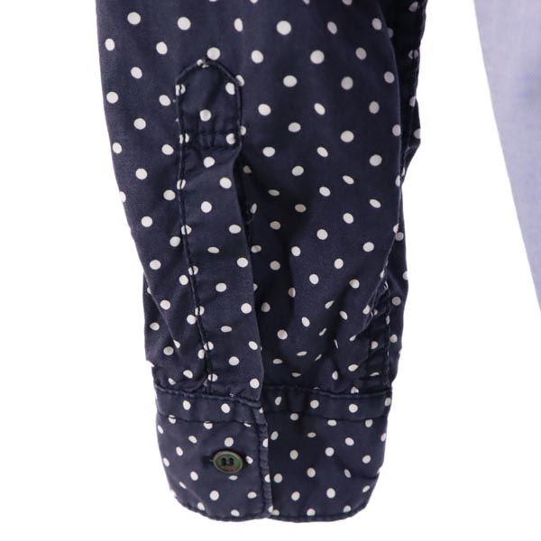 コムデギャルソンオム 2011年 日本製 ドッド柄 長袖 シャツ S ネイビー×白×ブルー COMME des GARCONS HOMME メンズ