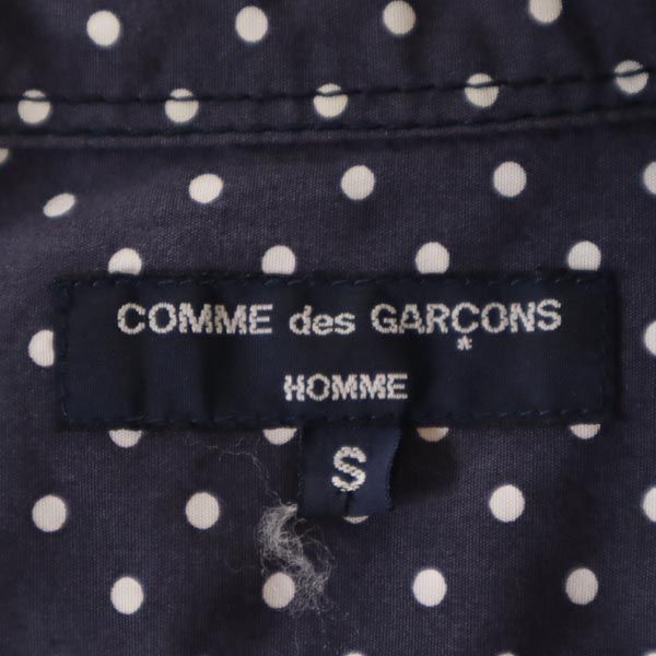 コムデギャルソンオム 2011年 日本製 ドッド柄 長袖 シャツ S ネイビー×白×ブルー COMME des GARCONS HOMME メンズ