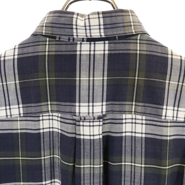 NAUTICA ノーティカ 90s オールド チェック柄 長袖 ボタンダウンシャツ L ネイビー系 メンズ