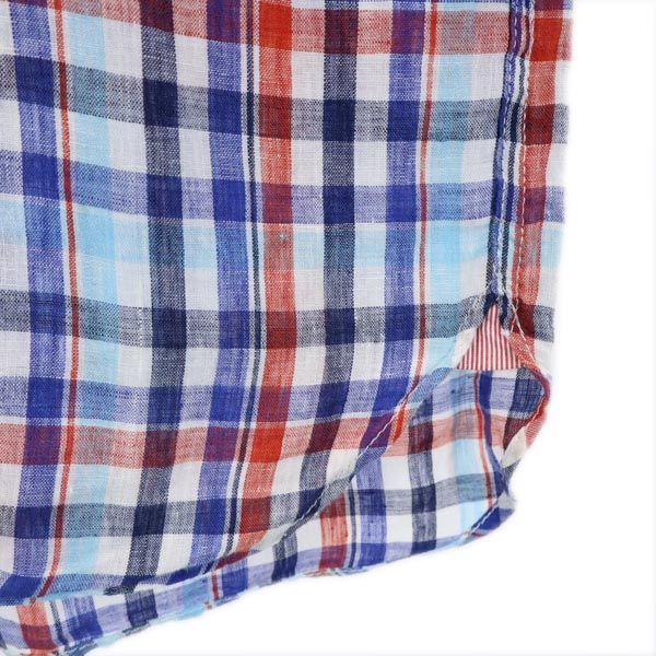 JUNYA WATANABE COMME des GARCONS ジュンヤワタナベコムデギャルソン 2012年 リネン チェック柄 長袖 チェックシャツ XS 青系 メンズ