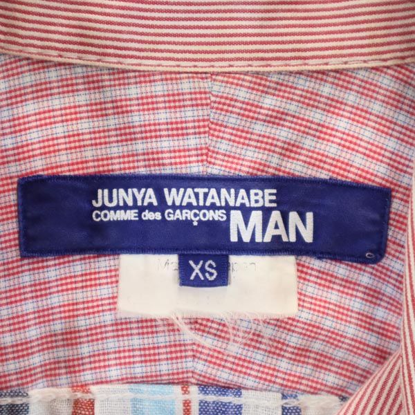 JUNYA WATANABE COMME des GARCONS ジュンヤワタナベコムデギャルソン 2012年 リネン チェック柄 長袖 チェックシャツ XS 青系 メンズ