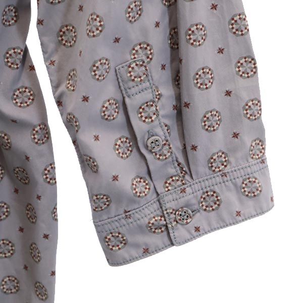 WHITE MOUNTAINEERING ホワイトマウンテニアリング 日本製 総柄 7分袖 ボタンダウンシャツ 1 グレー系 レディース