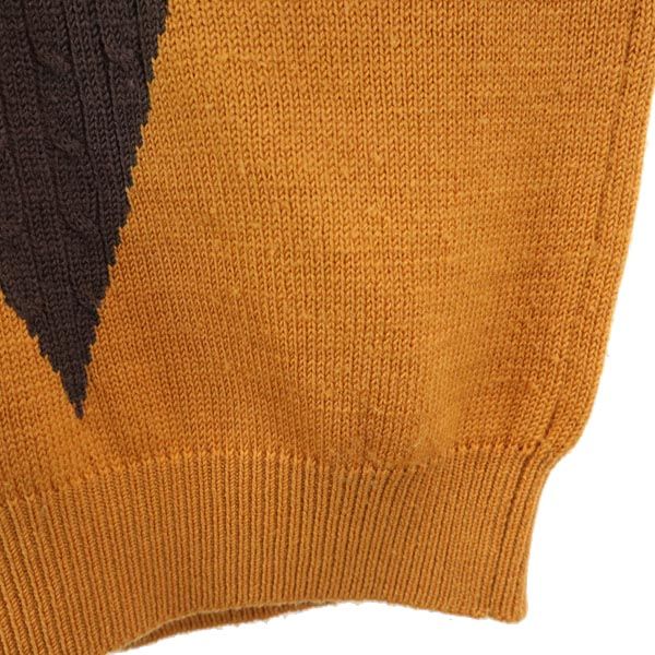 クリスチャンディオール ウール アーガイル 長袖 ニット M ブラウン系 Christian Dior セーター メンズ