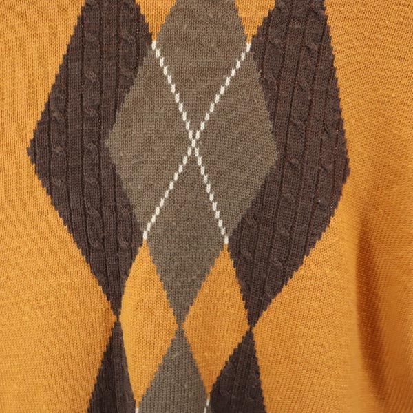 クリスチャンディオール ウール アーガイル 長袖 ニット M ブラウン系 Christian Dior セーター メンズ