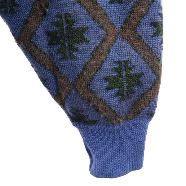 イヴサンローラントリコット モヘヤブレンド 総柄 長袖 ニット L