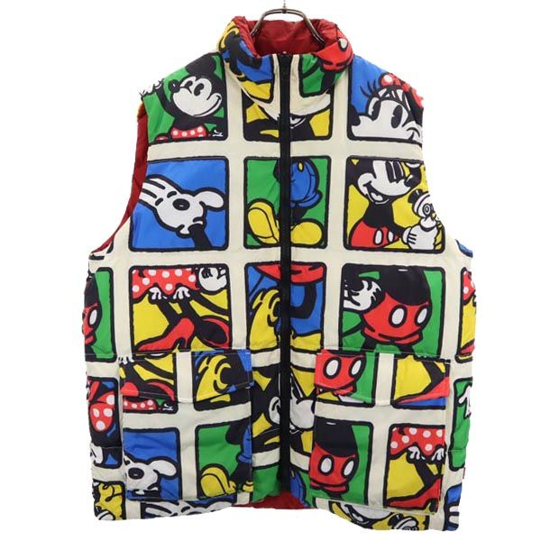 リーバイス ミッキーマウス リバーシブル ダウンベスト M マルチカラー×レッド Levi's Mickey Mouse メンズ